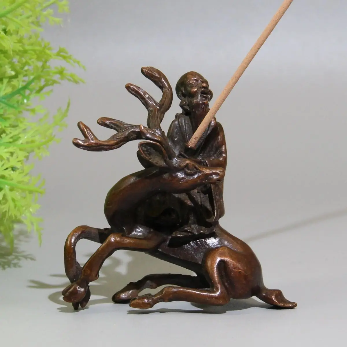 Longevity riding a deer incense burner Sticks Holder Statue for Tea Home Decor Ornaments