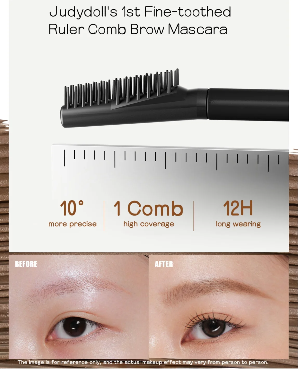 JUDYDOLL Precision Longwear Brow Mascara 4.5g Waterproof Aweat-Proof Cosmetics Original Makeup