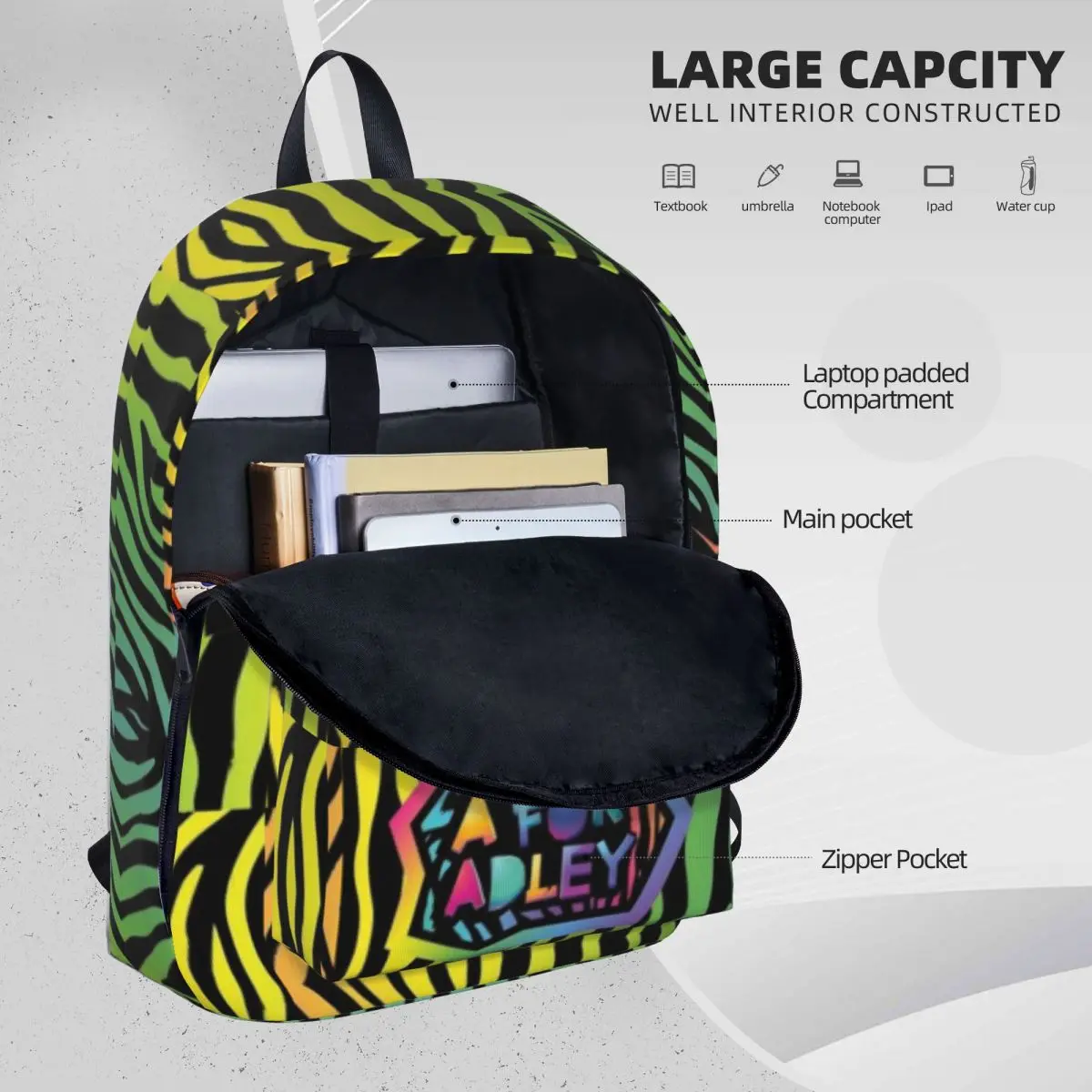 Mochila Adleys Youtube para jóvenes, mochilas ligeras para volver a la escuela, regalo de Navidad, mochilas informales para escuela secundaria, mochila colorida para acampar