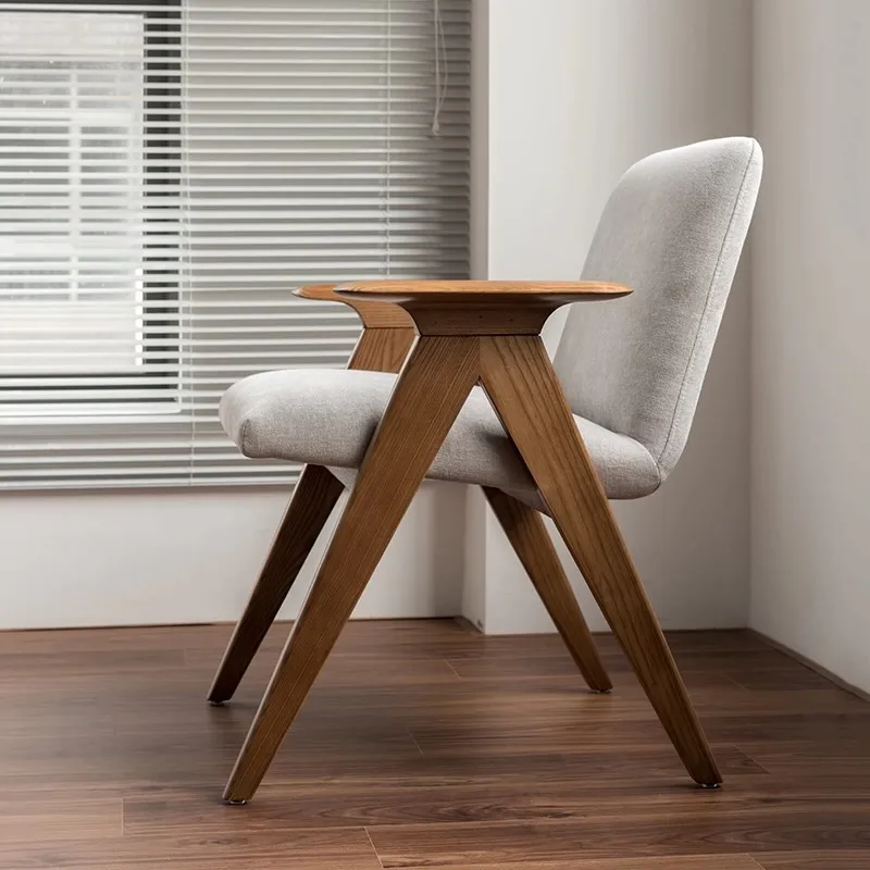 Modern Upholstered Leisure Waiting Chair Fabric Seat Wabi-Sabi Design for Hotel Reception Area Lobby and Villa