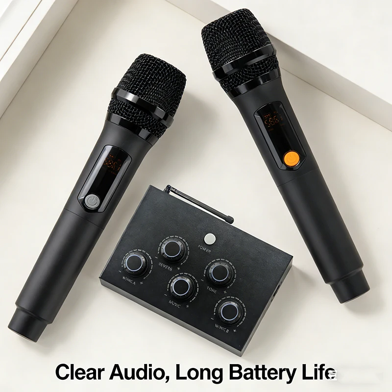 

all in one DSP effects karaoke mixer with rechargeable wireless microphone for smart tv soundbar singing home party Karaoke
