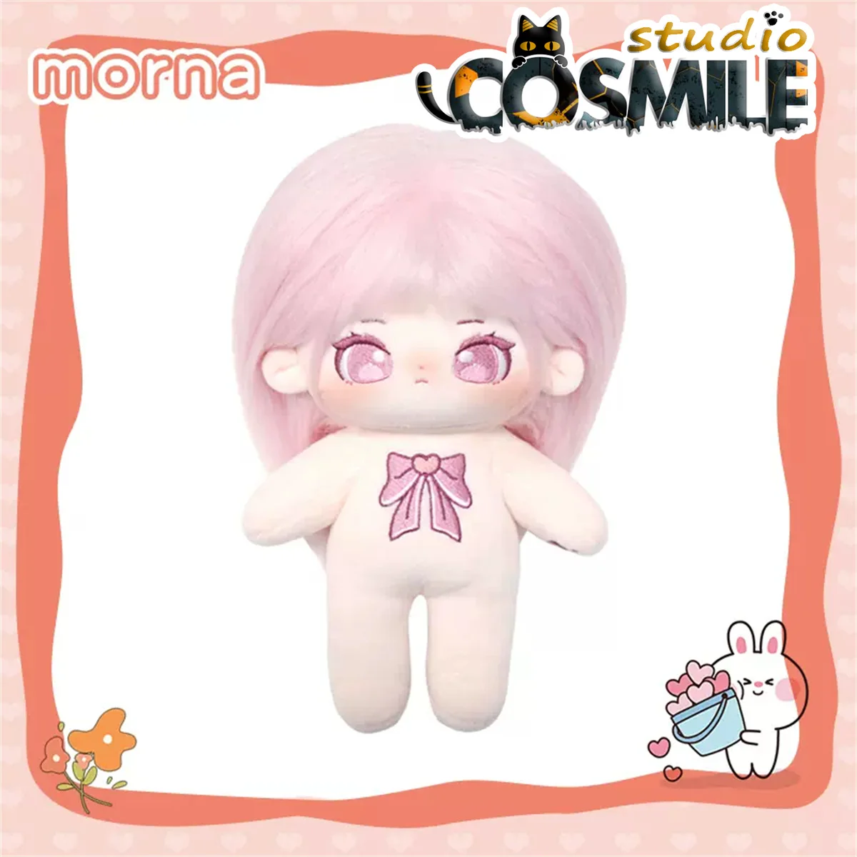 No Attributes Demon Leopard Monster Beast Ears Pink Wig Stuffed Plushie Plush 20cm Doll Only Body Skeleton XY