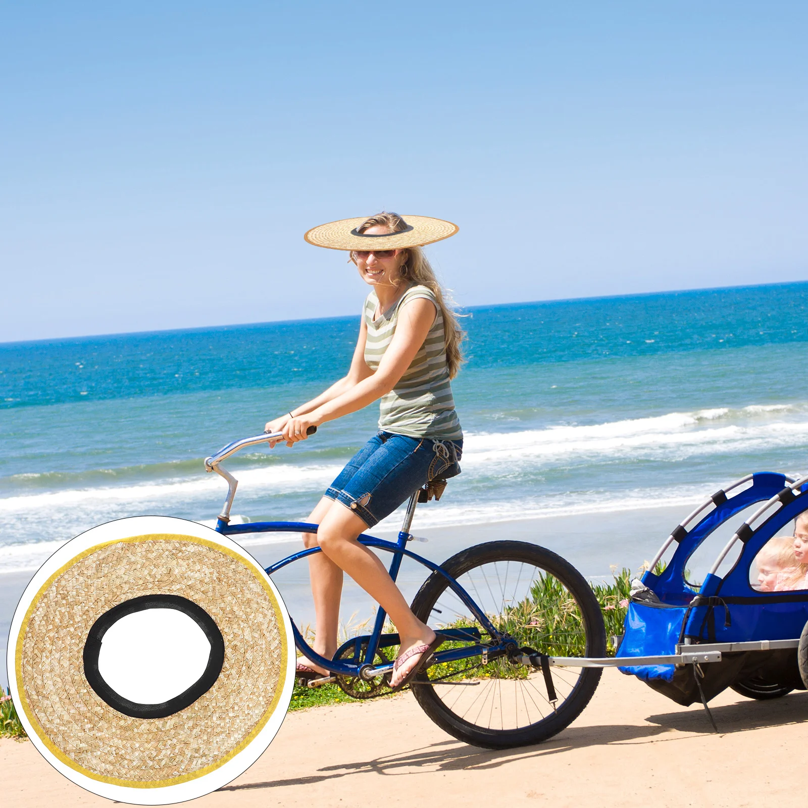 

Hard Hat Sun Shade Straw Sunshade Visor Large Brim Breathable Construction Hat Accessories for Workers Cool Ventilation