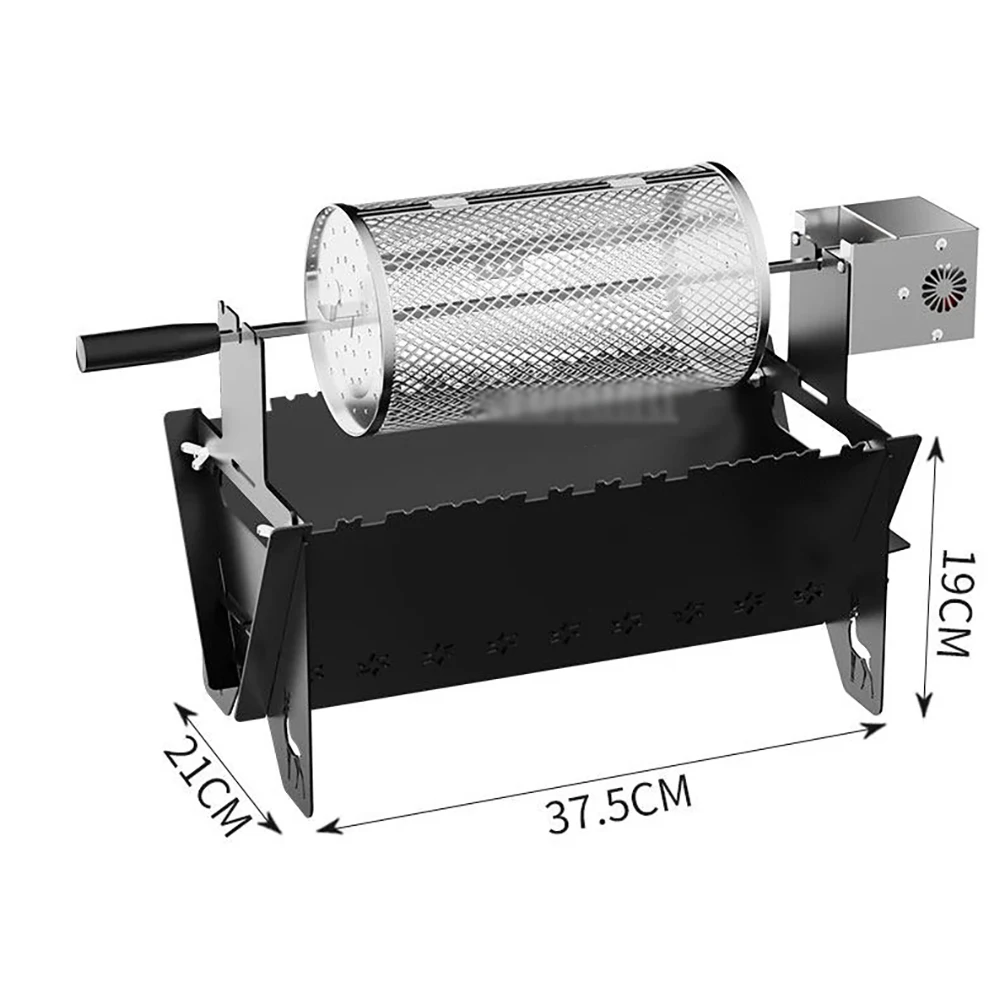 Outdoor Portable Foldable 220V Electric Rotating Barbecue Grill Automatic Rotary Cage Roaster Cooking Machine