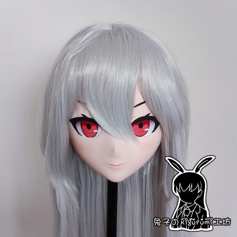 (RB7206) Volledige hoofdkwaliteit handgemaakte vrouwelijke/meisje hars Japanse anime stripfiguur cosplay Kigurumi masker