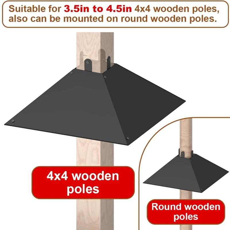 Metal Squirrel Baffle For Post, Squirrel Proof Baffles For Bird Feeder Poles, Outdoor Squirrel Guard For Wooden Pole