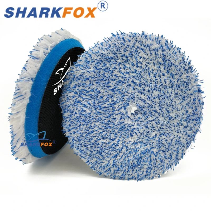 Sharkfox 5Pcs/lot 5/6 inch Microfiber Polishing Pad For Cars Body Polish Wax Buffer Pad Wash Cleaning Micro Fiber Polishing