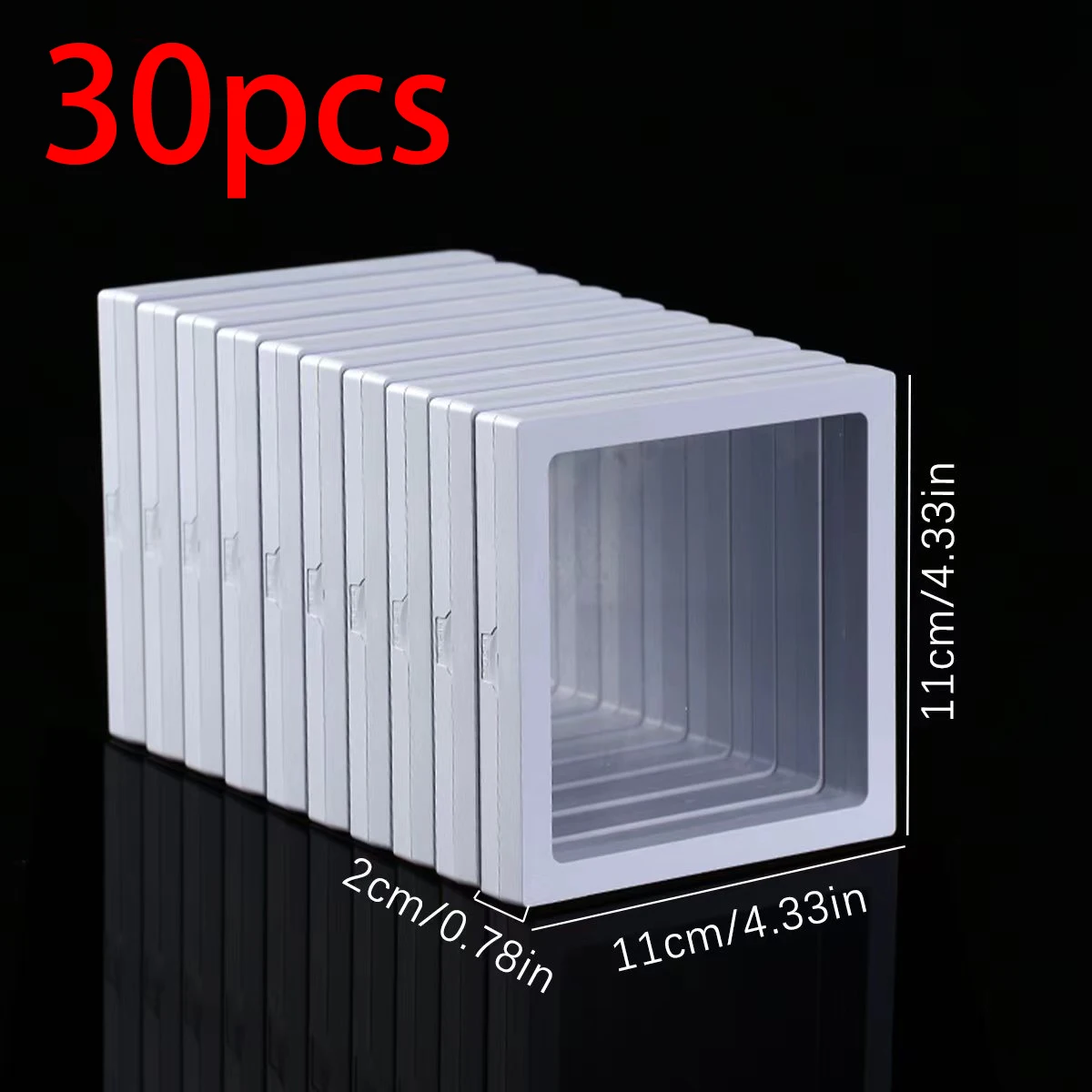 30pcs Portable 3D Floating Jewelry Display Box for Storage