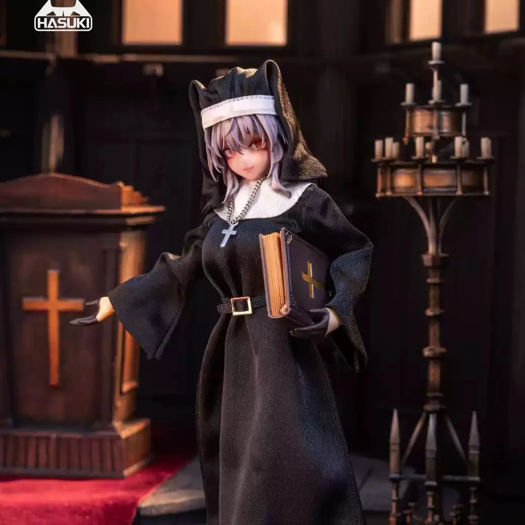 2025 Q1 HASUKI CS017 CS018 1/12 Cosplay Costume Nun Uniform Clothes Model Fit 6'' Female Soldier Action Figure Body Dolls - Image 4