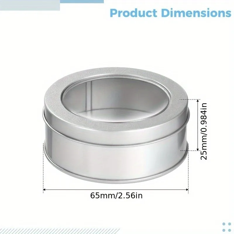 30 Pack 2 Ounce Metal Tin Cans Round Empty Containers with Clear Top for Candles Arts & Crafts Storage in Kitchen & Office Use