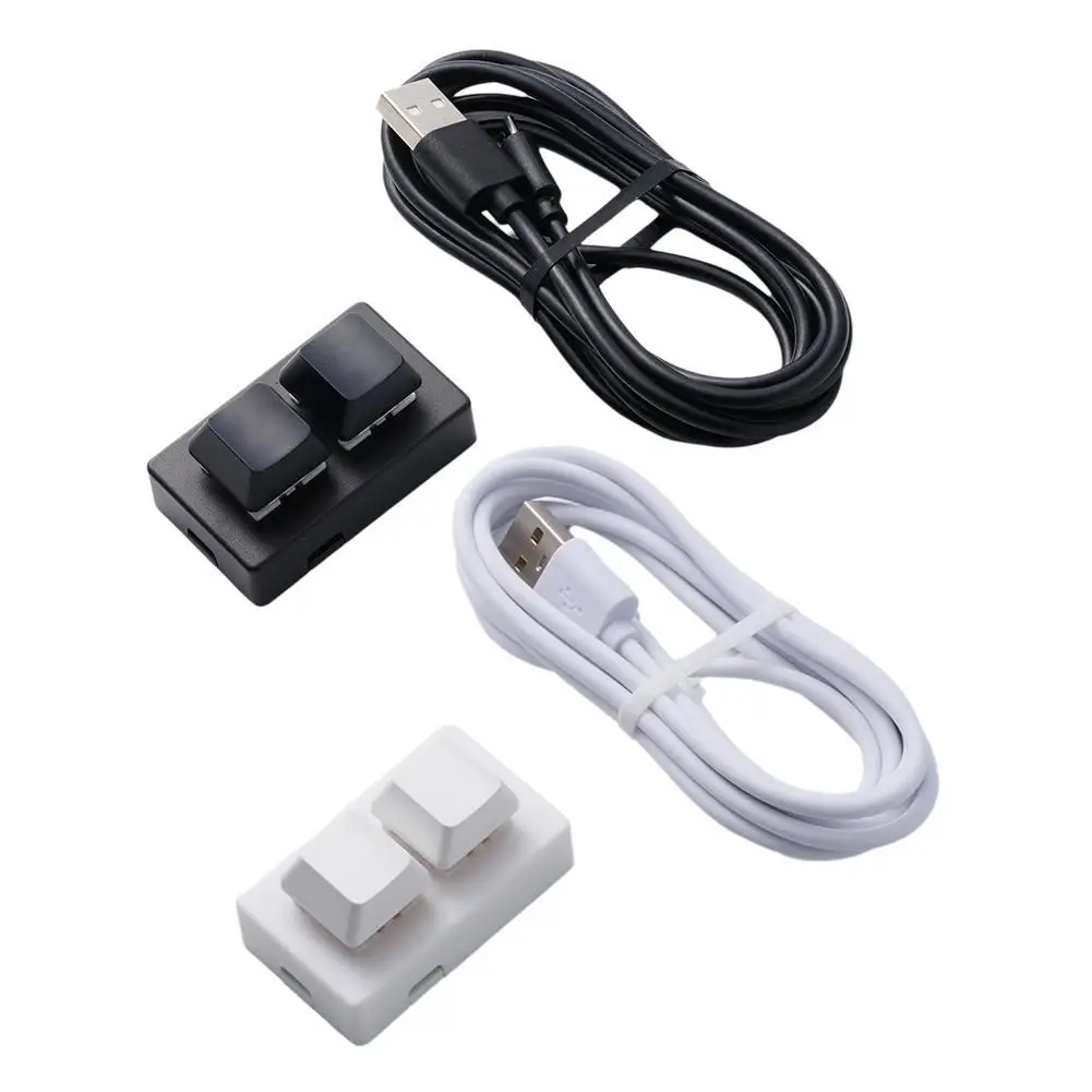 Mini teclado 2 teclas para jogos, teclado usb rgb, cópia e colar de 2 teclas, senha de uma tecla, combinações de atalho, teclas múltiplas