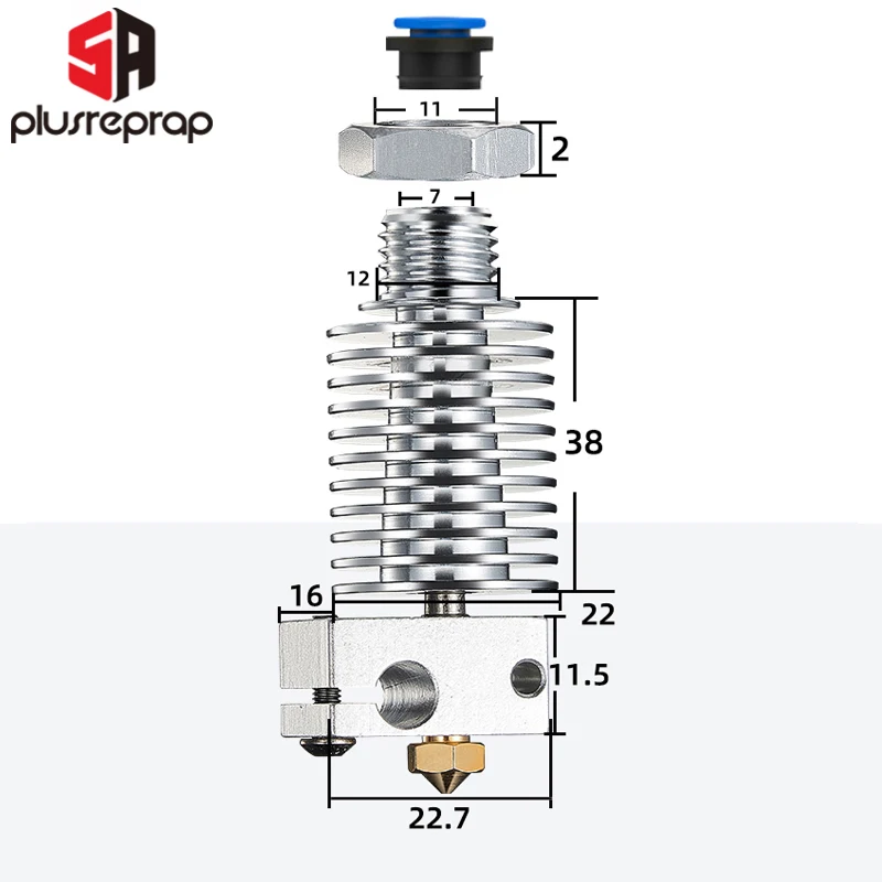 Voron0 cabezal de impresión de extrusión M4 roscado Hotend, boquilla E3DV6, calcetín de silicona para extrusora DDG, piezas de impresora 3D