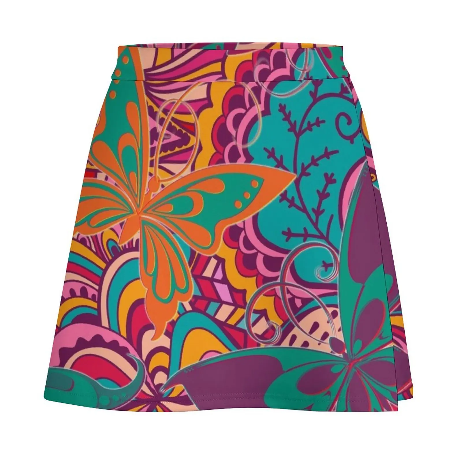 The Angels Sing with Butterflies in a Cloud of Paisley Flowers Mini Skirt Summer dress shorts