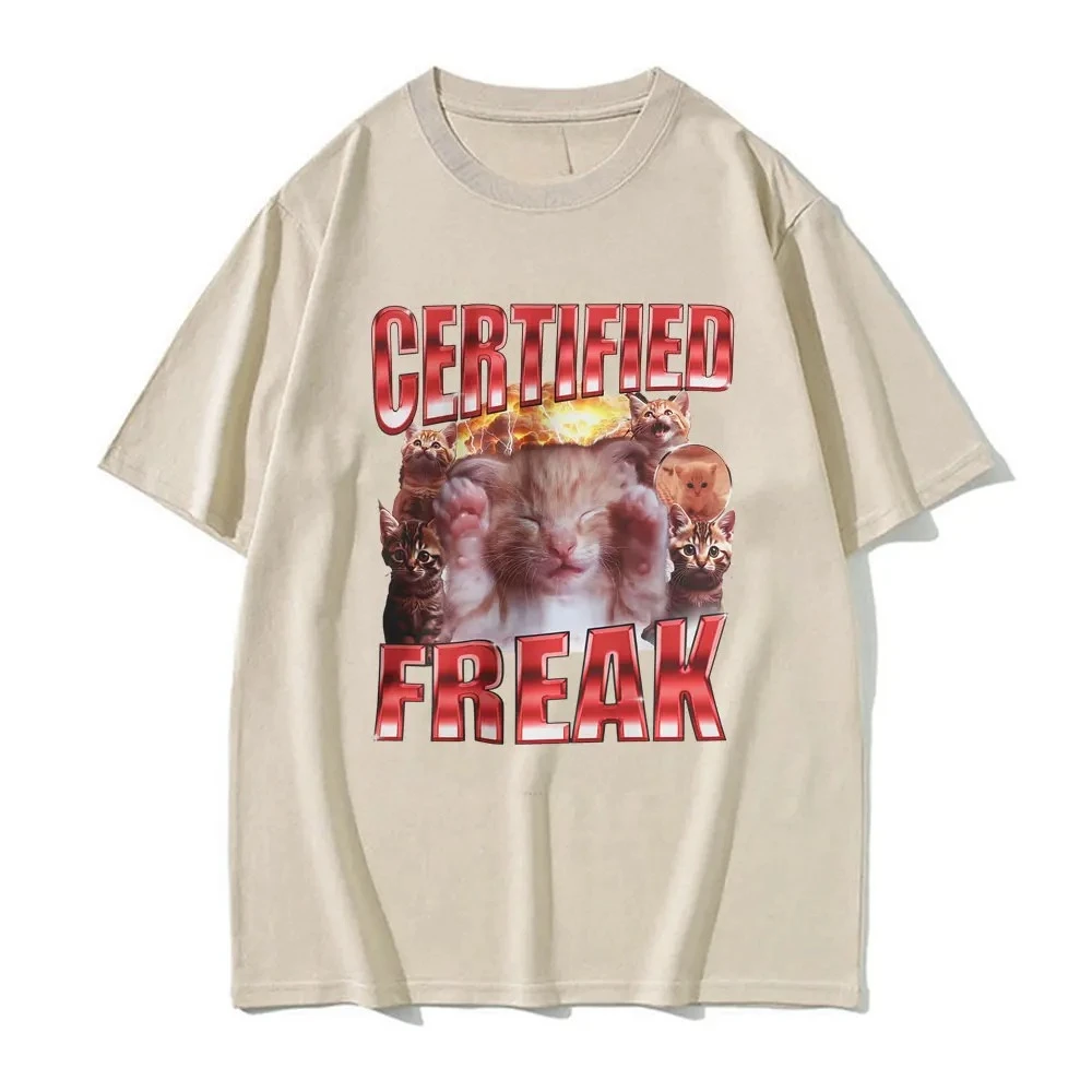 인증된 재미있는 귀여운 고양이 밈 티셔츠 여성 의류 유머 동물 그래픽 티셔츠 여름 카와이 반팔 티셔츠 Y2K