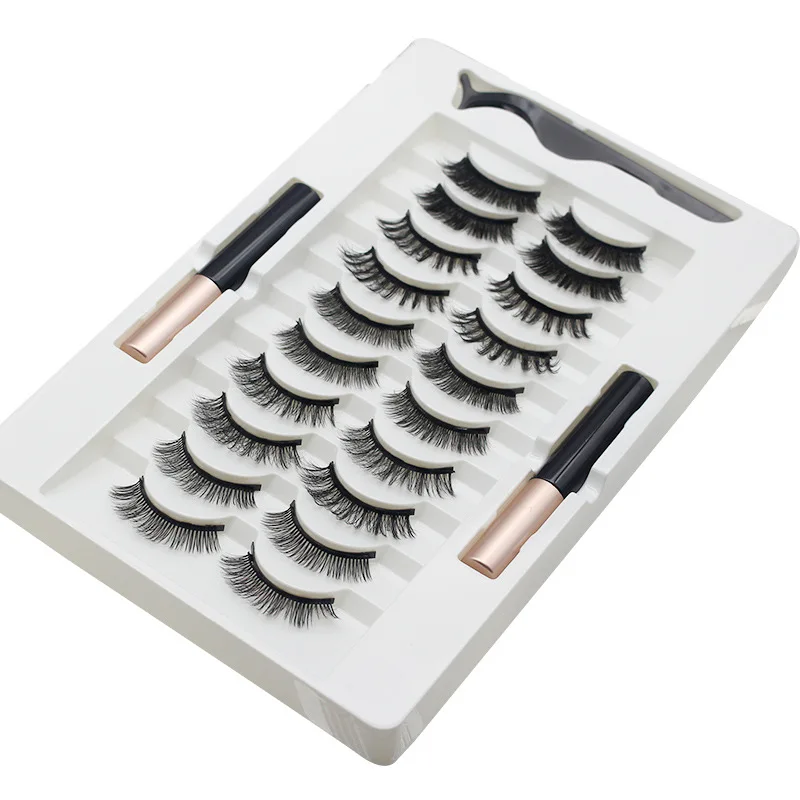 Magnetic Eyelashes Kit With Eyeliner Natural Thick Long Eye Lashes Extension Reusable False Eyelashes Makeup Tool TSLM1