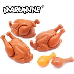 Marumine MOC Building Bricks Turkey Mini Foods Parts 33048 33057 Compatible Model Halloween House Party Kitchen Accessories