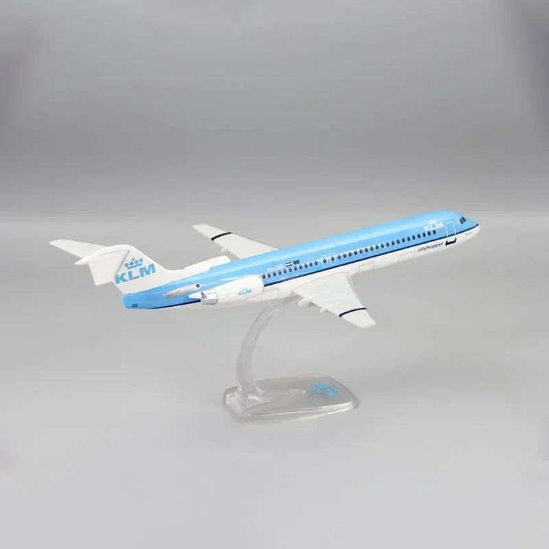 KLM Fokker Aircraft Model,1:100 Scale FK100 Airlines ABS Plastic Airplane Model Toy Aircraft Plane Model Toy for Collection