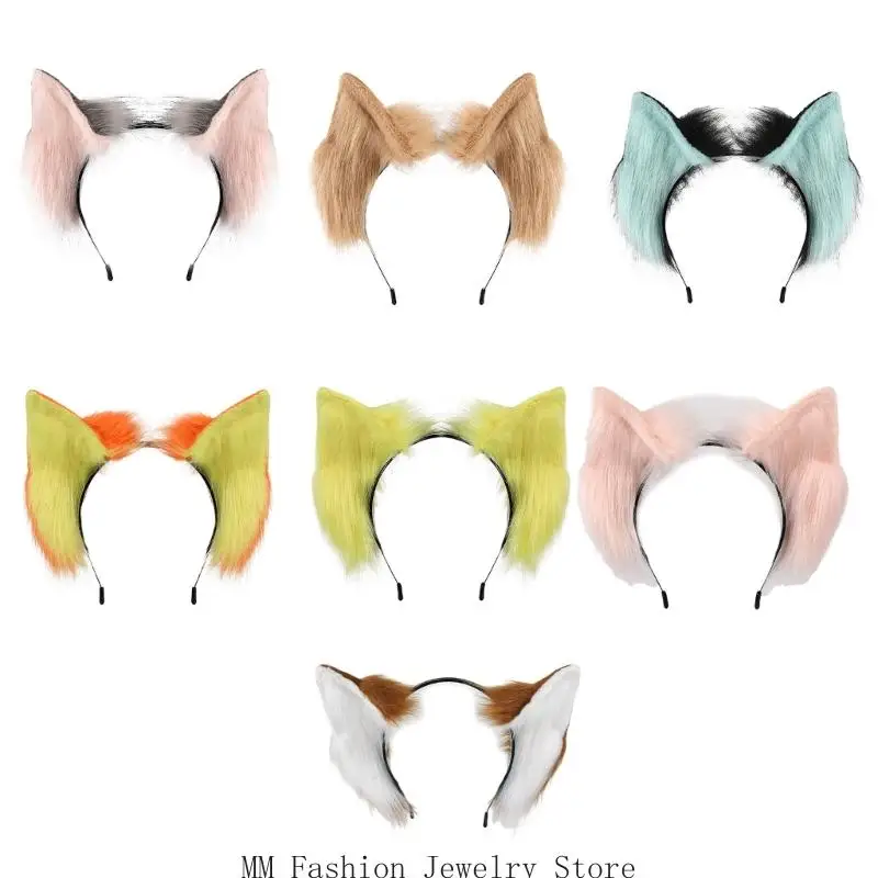 D0UB Diademas con orejas gato felpa Anime para Cosplay, disfraz Halloween, mujeres y adolescentes