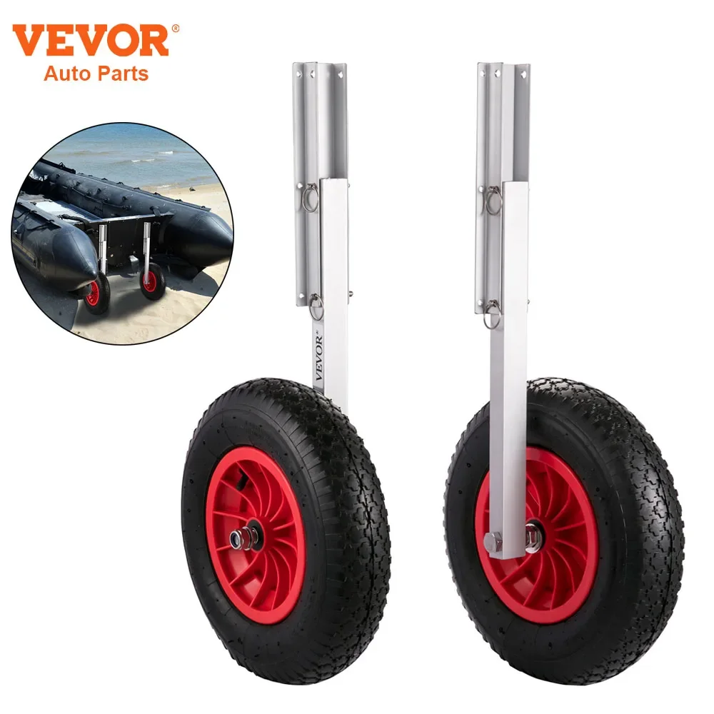 VEVOR Boat Launching Wheels136 KG Weight Load Capacity Aluminum Frame 38CM Diameter Rubber Tire Inflatable Boat  Moving Dolly