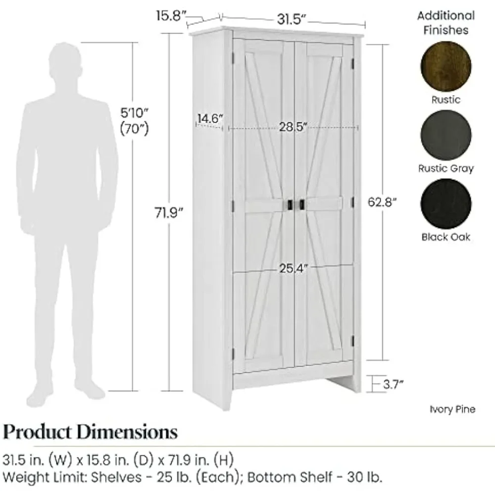 Armoire de rangement marron de 32 pouces