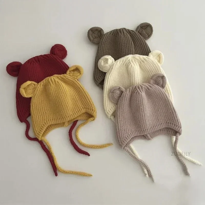 

Newborn Baby Winter Warm Knitted Beanie - Cute Sweet Ear Warm Hat for Boys Girls Kids