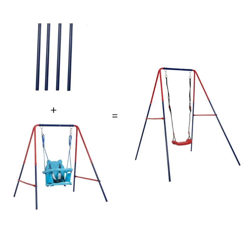 Set altalena per bambini 2 in 1, divertente altalena per parco giochi all'aperto, adatta per bambini dai 3 anni in su