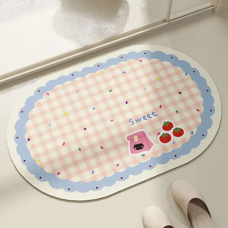 VIKAMA Christmas Bell Jingle Gold Bath Mat Water Absorbent Quick Dry Kitchen Non Slip Backing Home Organization Home Decor