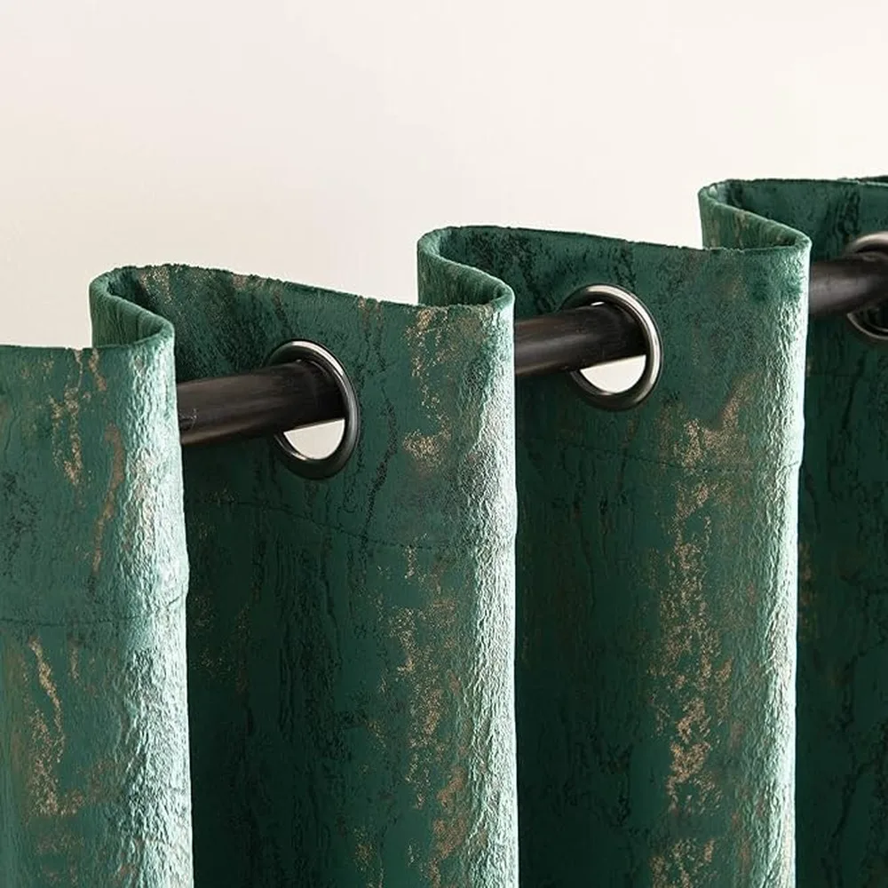 Stylish Green Velvet Curtains Delightfully Soft Textured 46x54 Inch Panels Add Class To Any Room
