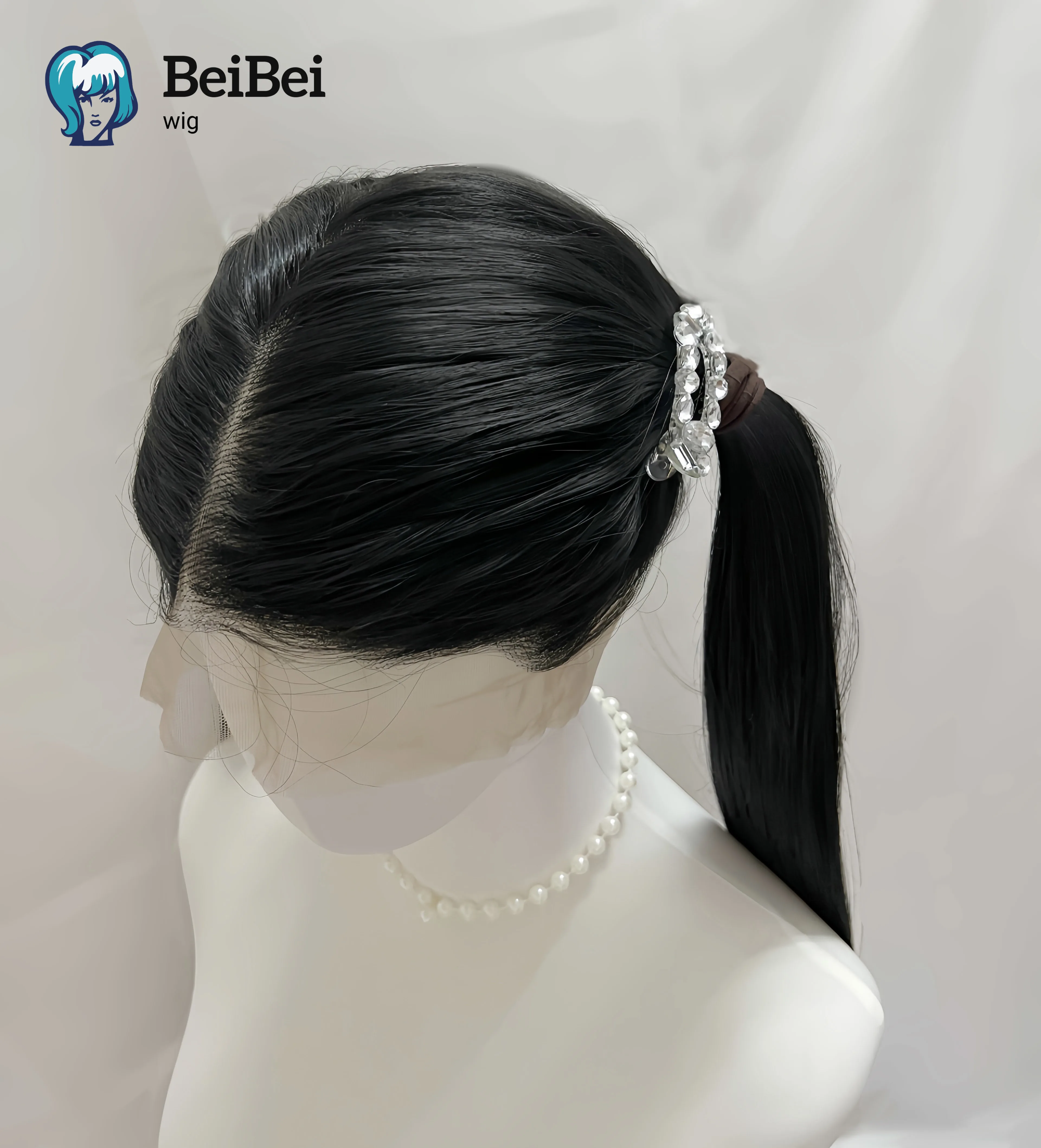 أسود 360 كامل الرباط الباروكات للنساء 26 بوصة طويلة مستقيم الشعر ارتفاع درجة الحرارة الألياف الاصطناعية الدانتيل الباروكات للاستخدام اليومي تأثيري #4