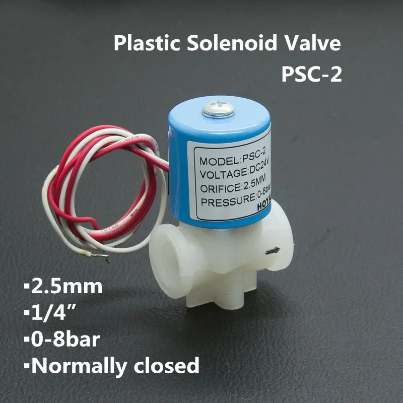 2 Way Normal Close Pneumatic Platsic Solenoid Valve PSC-2 0-8bar Orifice 2.5mm BSP Port G1/4 AC220V