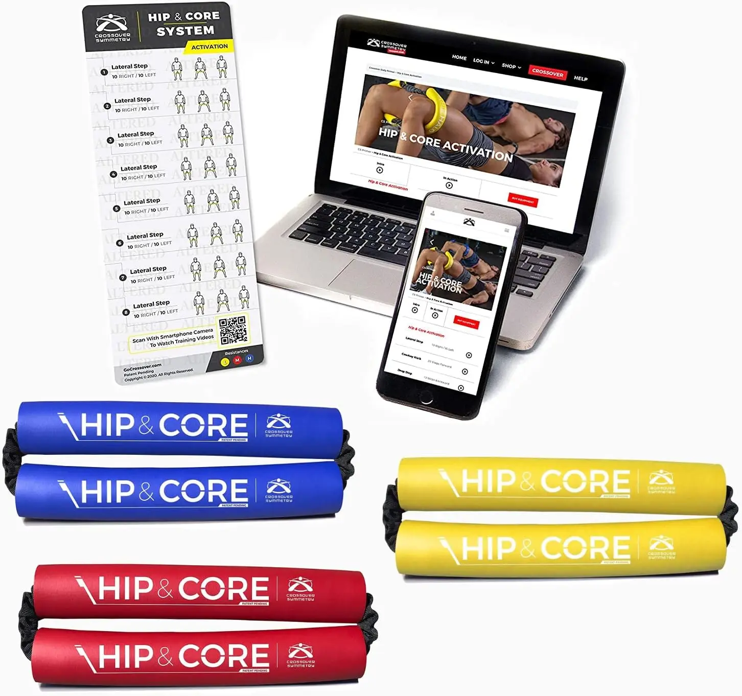 Symmetry Hip & Core System - Loop Resistance Home Workout Bands to Stretch and Strengthen Legs, Butt, HIPS, Thighs and Glutes, I