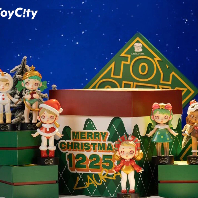 Oryginalna seria ToyCity Laura Christmas edycja limitowana niespodzianka pudełko z niespodzianką projektant kreskówek lalki tajemnicza figura Kawaii Trendy