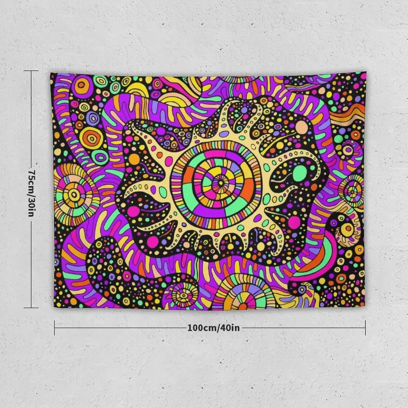 Trippy UV Rave Tentacles Black Light Trip Tapestry Home Decor Accessories Room Ornaments Bathroom Decor Tapestry