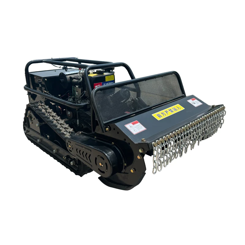 Source Manufacturers Intelligent Diesel-Crawler Lawn Mower Remote Control Orchard Haying Field Grass Shredder Core Engine