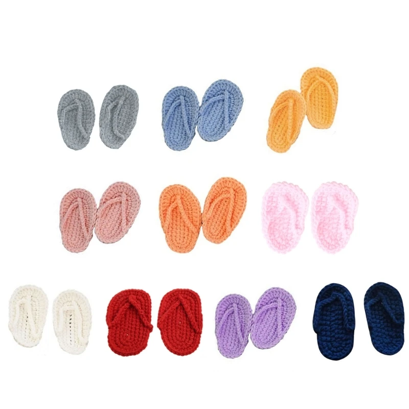 Newborn Photography Props Crochet Set Multicolors Slippers Handmade Knitted Slippers Set DIY Studio Accessories 10 Color