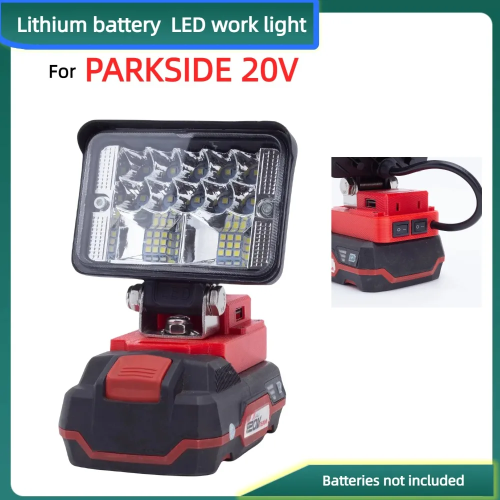 luz de trabalho led com bateria de litio para luz externa portatil alimentada por bateria parkside 20v com usb excluindo bateria 01