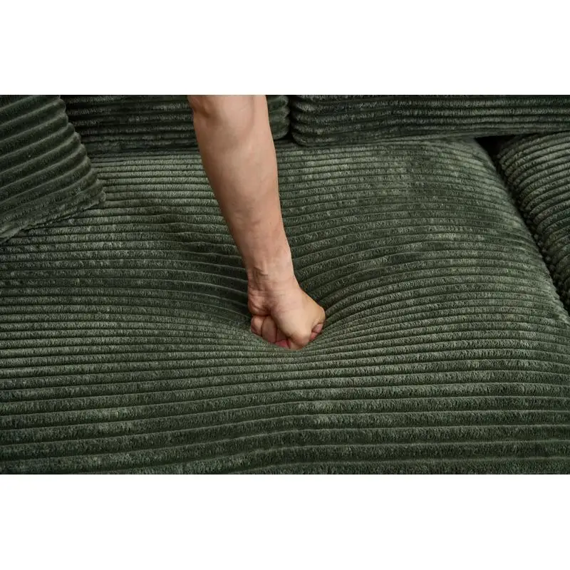 طقم سرير أريكة مقطعي قابل للتحويل مع مسند للذراعين، حامل أكواب من الفولاذ المقاوم للصدأ، منافذ USB، مقعد عميق منجد