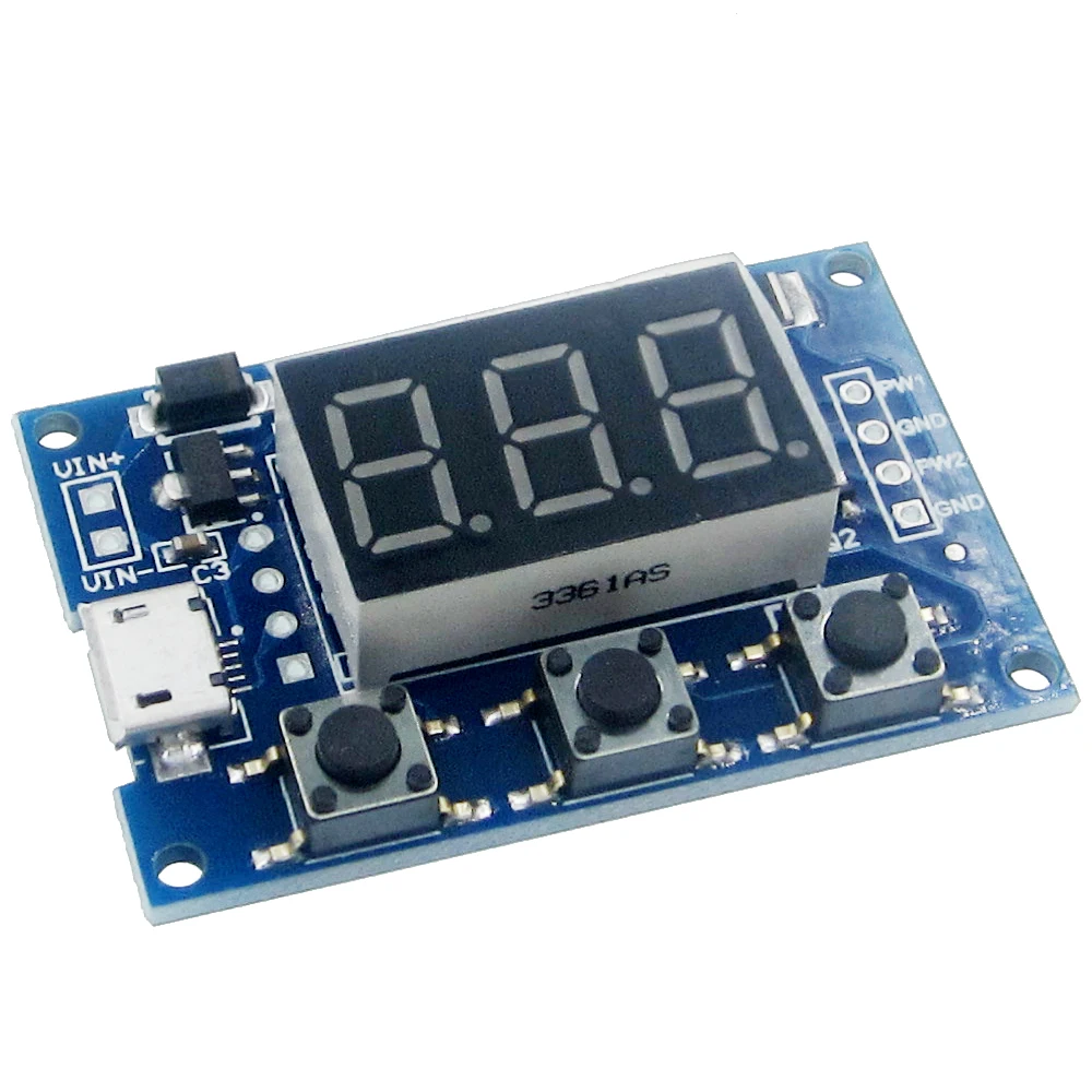 DC 5-30V Micro USB 5V Power Independent PWM Generator 2 Channel Dual Way Digital LED Duty Cycle Pulse Frequency Board Module