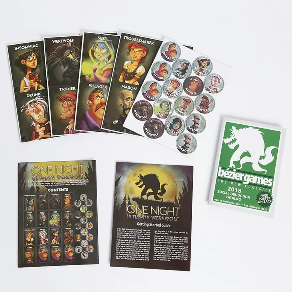 

Настольная игра One Night Ultimate Werewolf: Карточная игра Daybreak Vampire Alien с бонусными ролями для вечеринок и домашних игр