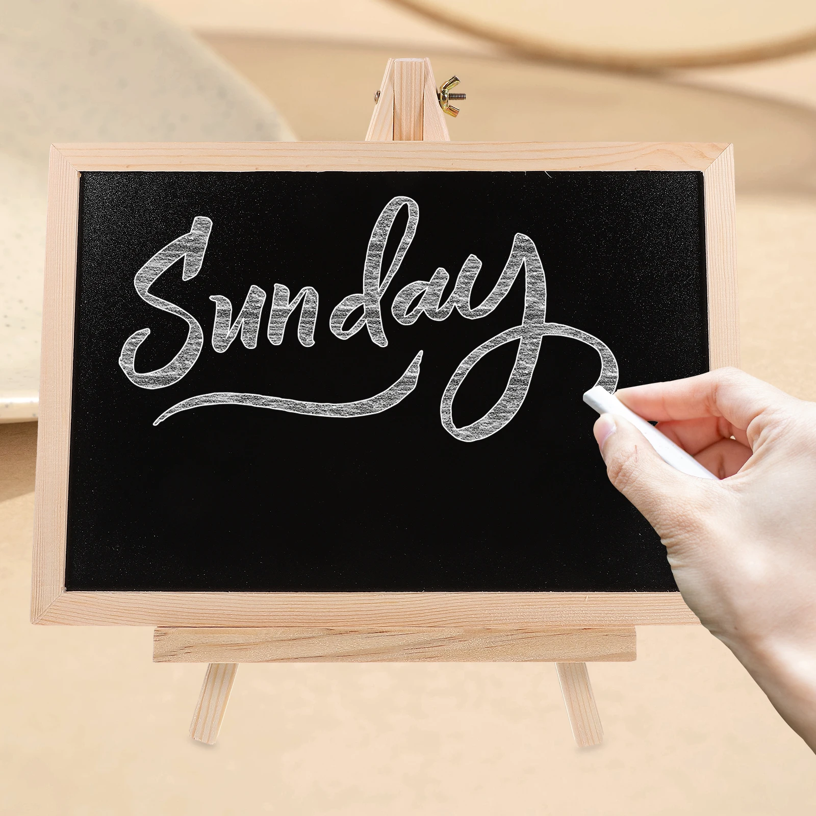 

Mini Chalk Boards Writing Rectangle Blackboard 20x30cm Stands Simple Wood Desk Decor Marker Pens Clean Home Bar Usage