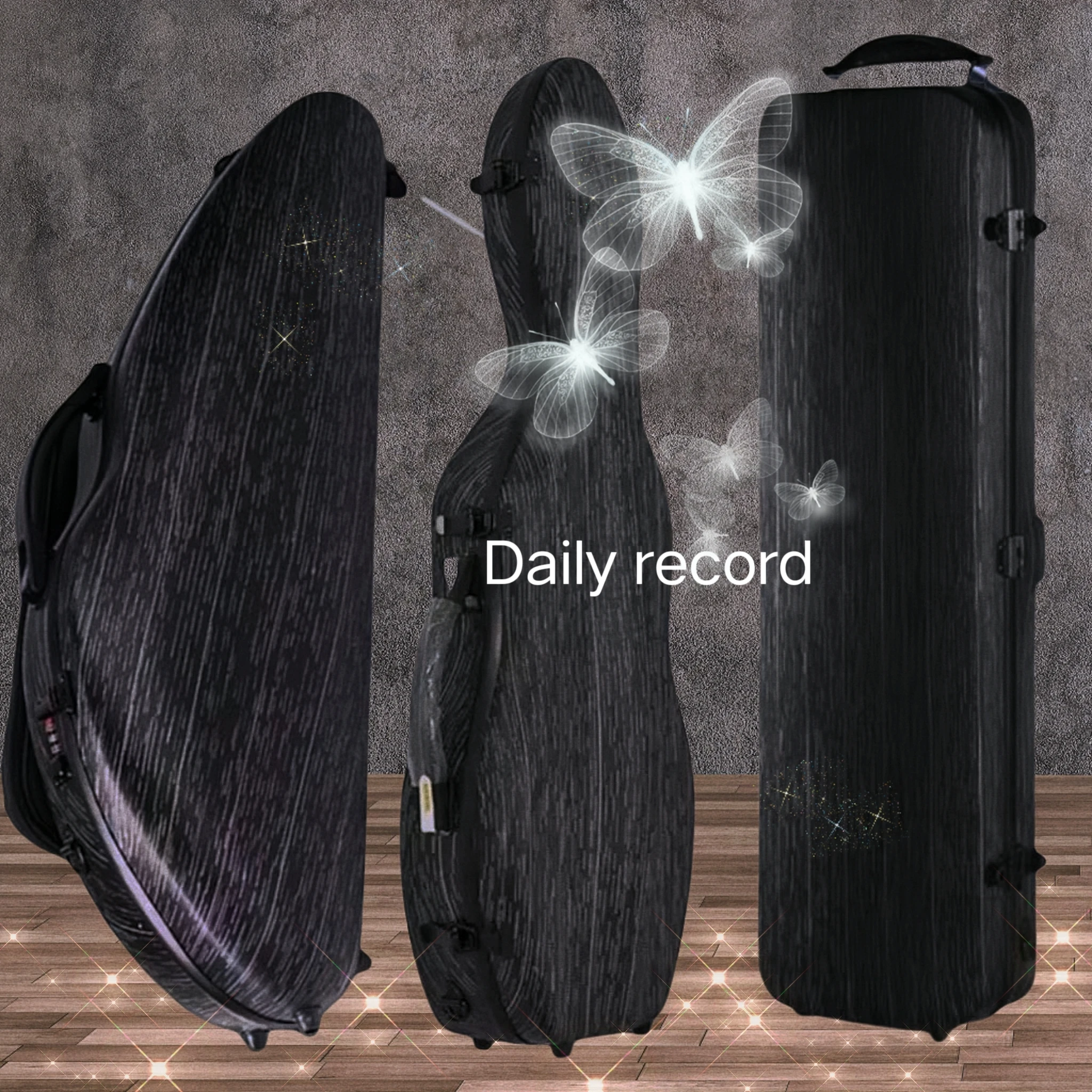 Super wear-resistant 4/4 black violin box, carbon fiber violin case, high-quality violin accessories