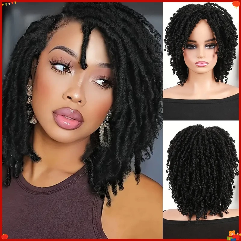 Hot Selling Synthetic Curly Dreadlock Wig Lightweight Hollow Twist Small Braids for Party Cosplay Daily Use Fashionable
