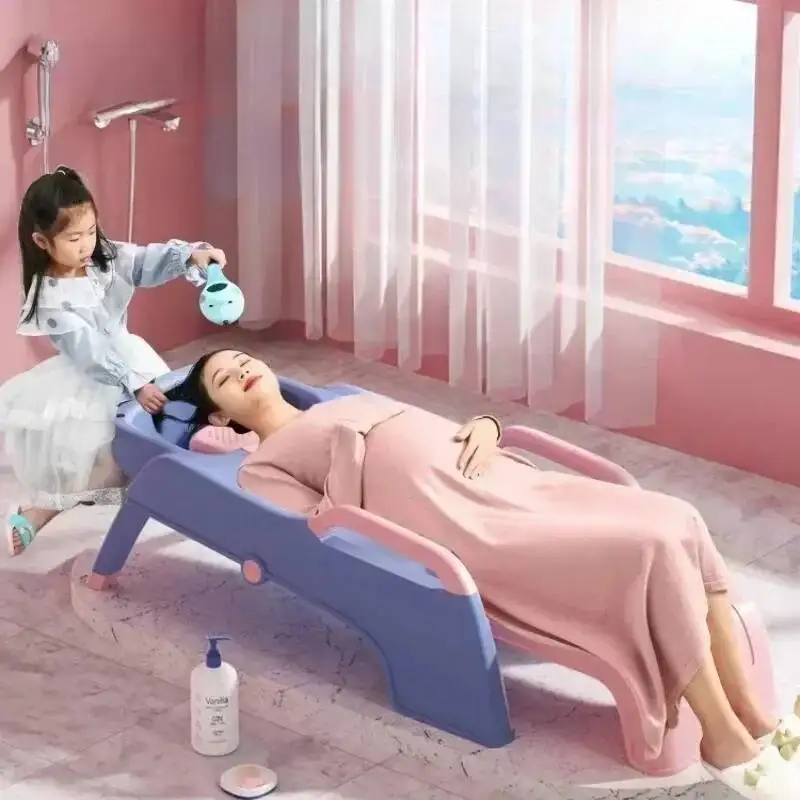 الأطفال البلاستيك الشامبو السرير طوي غسل الشعر كرسي الكراسي سبا حوض سرير تدليك فاخر Sillon Peluqueria صالون الأثاث #5