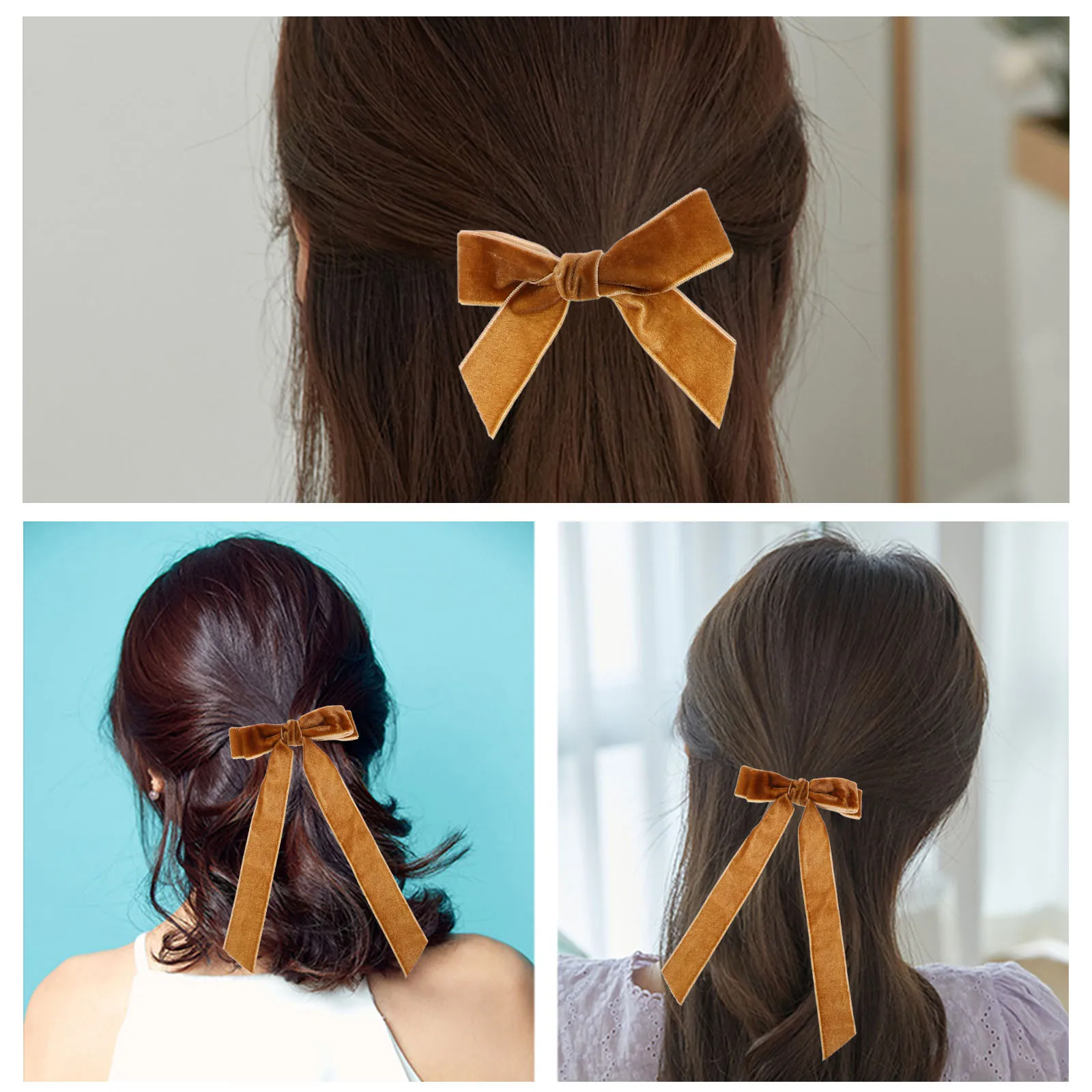 

3 Pcs Hair Accessories Velvet Hairpin for Girls Bow Clips Fabric Women Barrettes