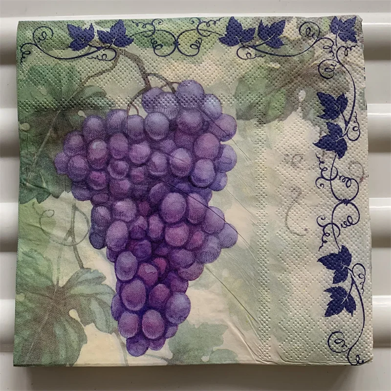 Decoupage wedding servilletas vintage napkins paper elegant tissue beautiful fruit cherry grape birthday party towel decor 20