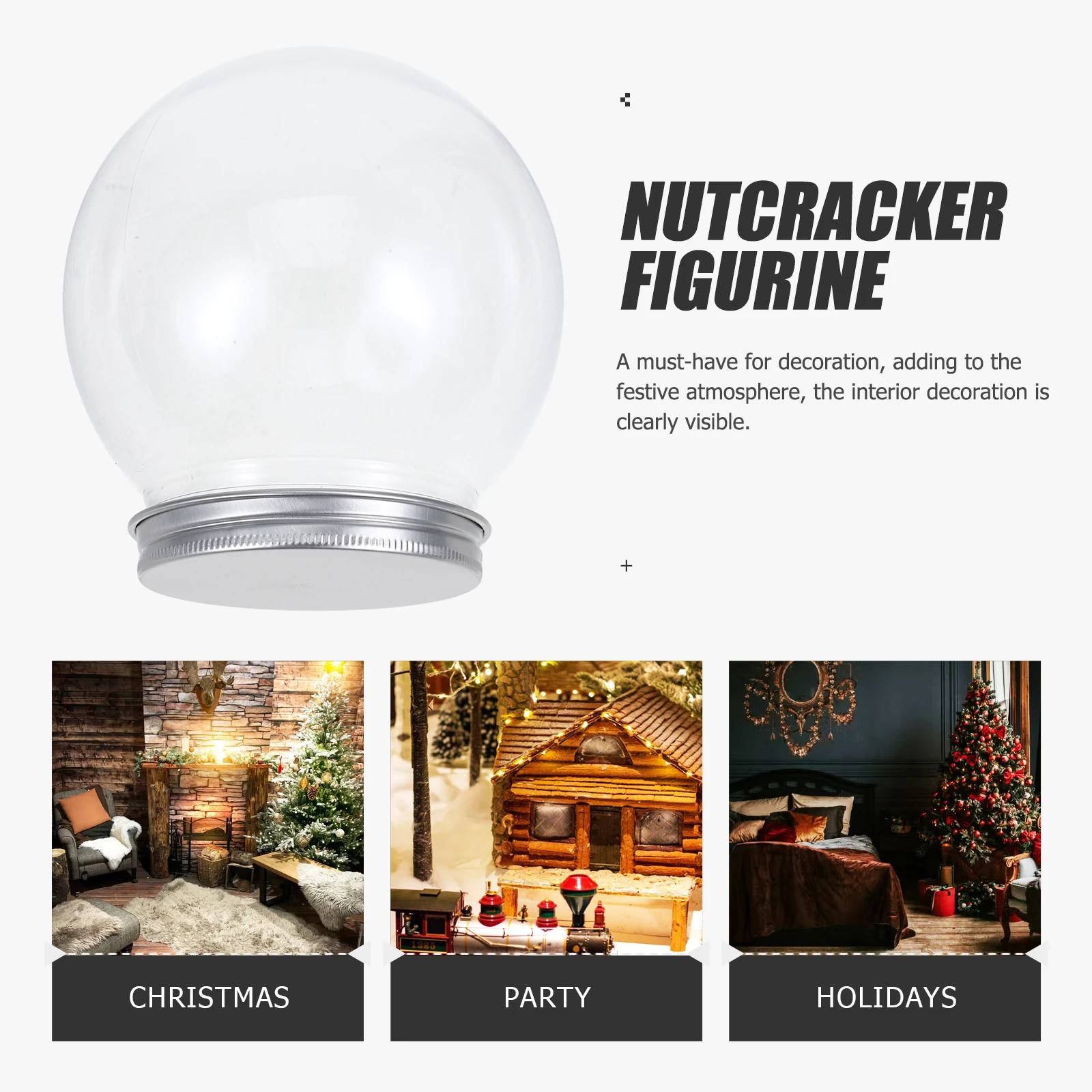 4 قطع من الكرات البلاستيكية الشفافة للحرف اليدوية وصناعة المياه وعيد الميلاد الثلجي بنفسك