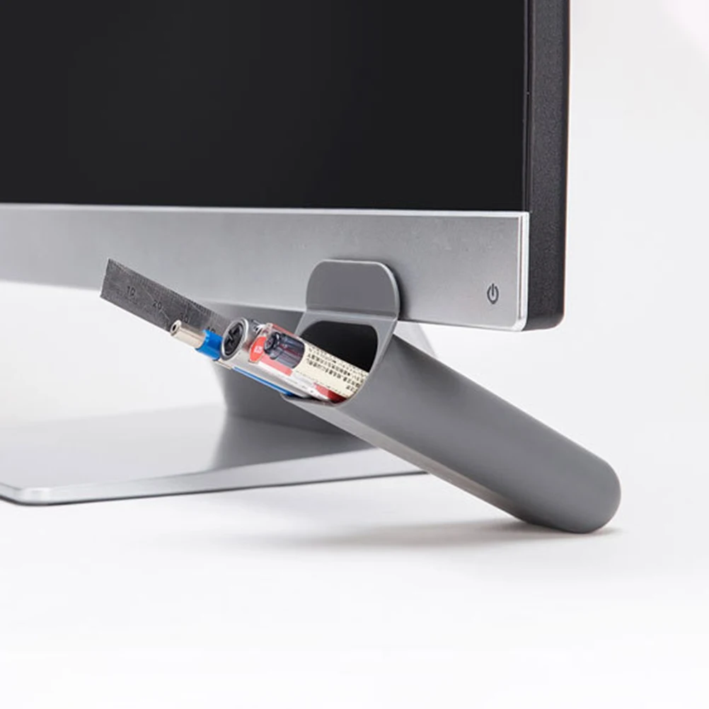 

2pcs Pen Holder Storage Box Desktop Accessories Self Adhesive Pencil Stand Organizer Plastic Household Creative Monitor Desk