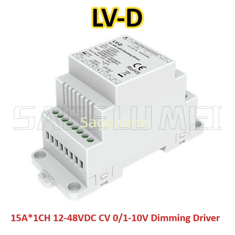 LV-D 1 channel 0/1-10V input Push Dimming Driver SKYDANCE NEW 1CH 0/1-10V LED 1 channel PWM constant voltage output 12-48VDC