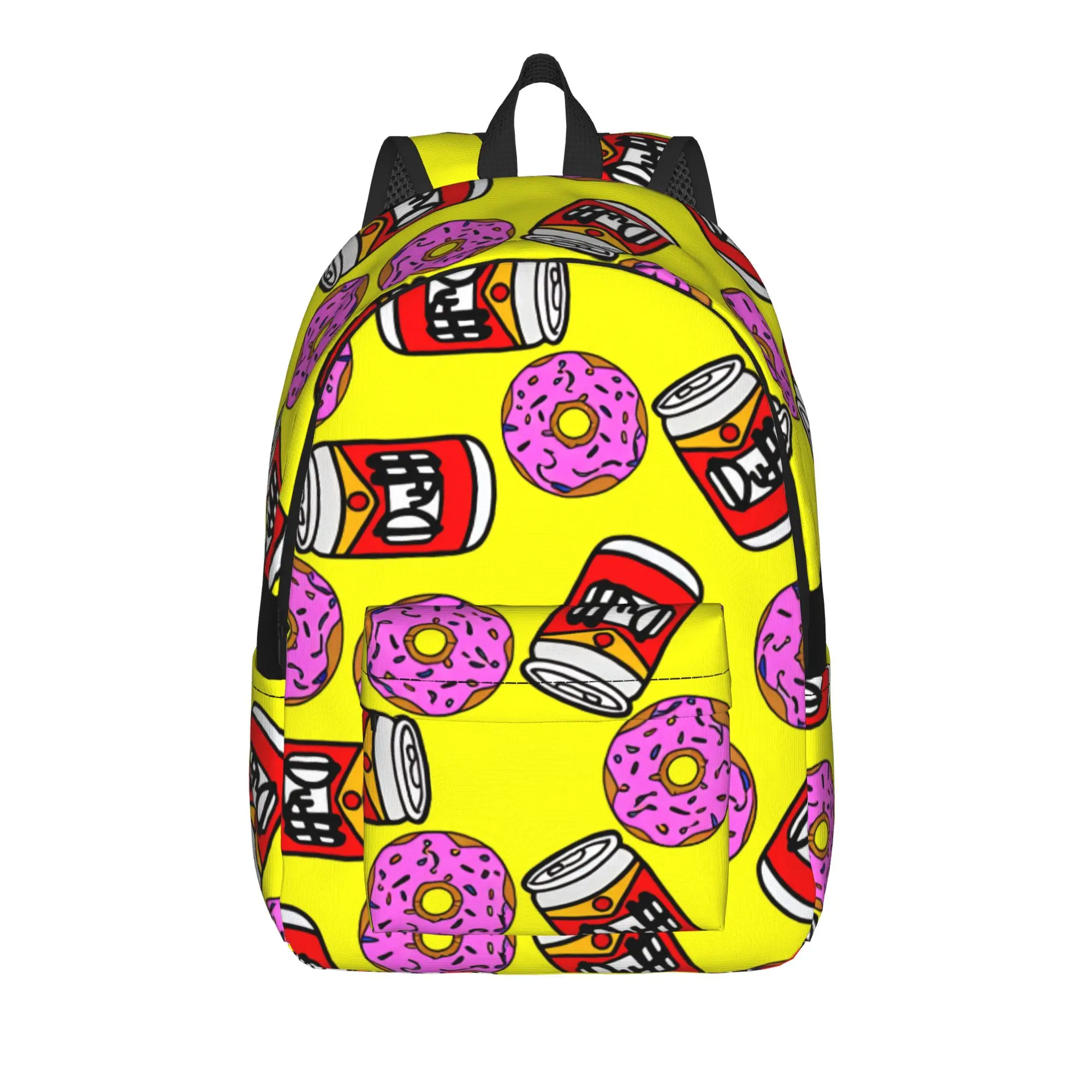 Homer S-Simpsons Donut & Duff Beer Backpack  Travel Backpacks Boy Girl Designer Big High School Bags Leisure Rucksack