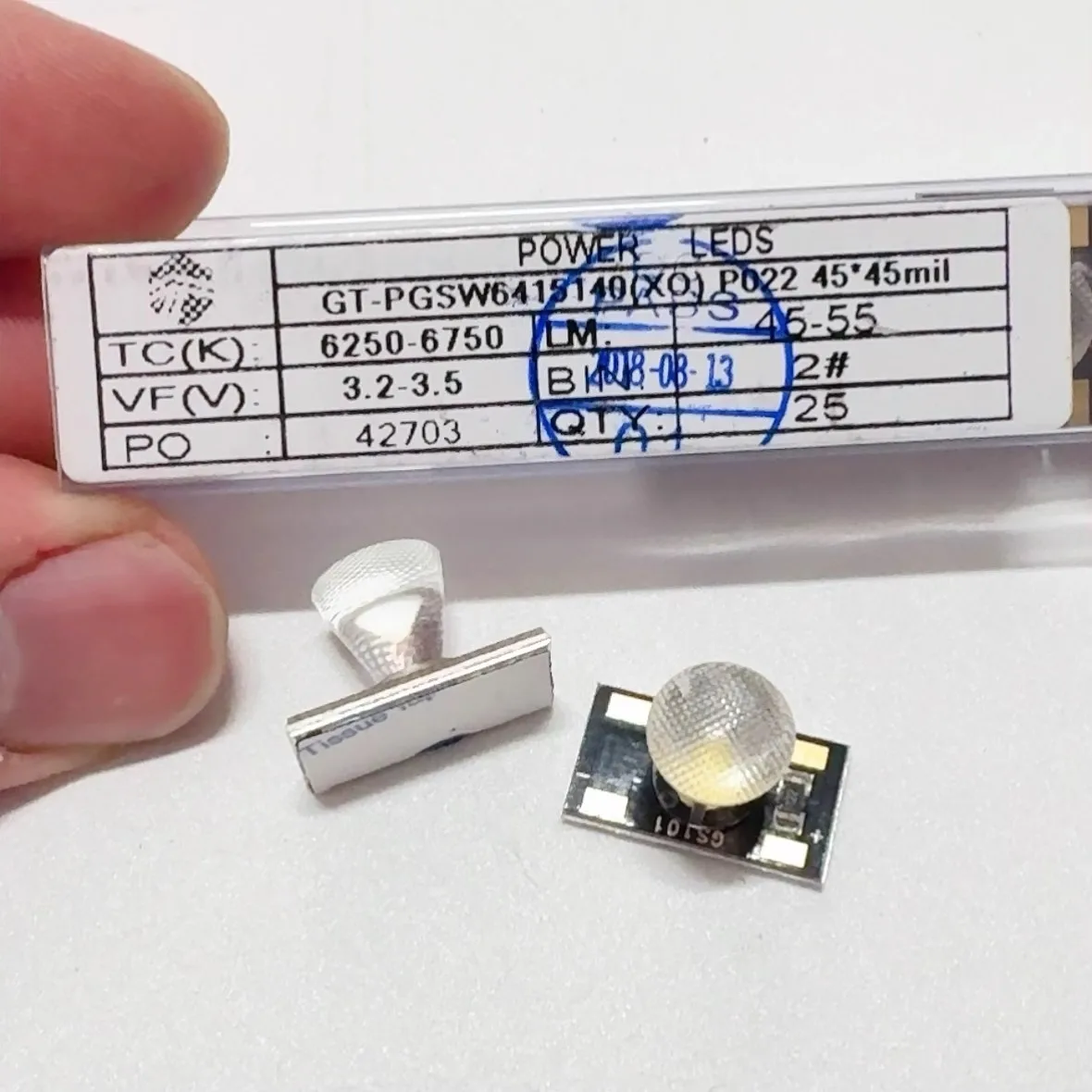 5PCS/LOT High-brightness LED lamp aluminum base plate, gold wire lamp beads, white light 6250-6750K